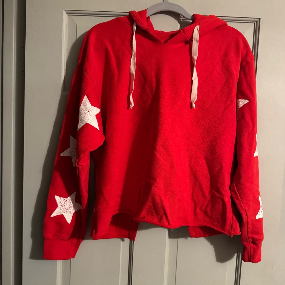 Current/Elliott Red Hoodie with White Stars